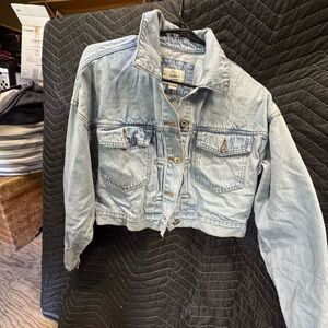Forever 21 Light Blue Cropped Denim Jacket
